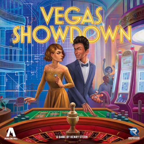 Renegade Game Studios: Vegas Showdown - Bidding & Strategy Board Game, Build The Most Famous Hotel/Casino, Family Ages 14+, 3-5 Players, 75 Min