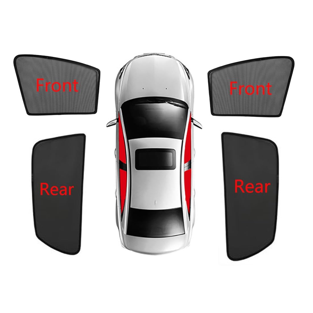 Sonnenschutz Auto Baby Kinder Sonnenblende Für Mazda 3 Hatchback BM 2014-2018 UV Schutz Magnetisch Vorhang Autofenster Seitenscheibe Sonnenschutz Zubehör Faltbar(Front+Rear 4pcs)