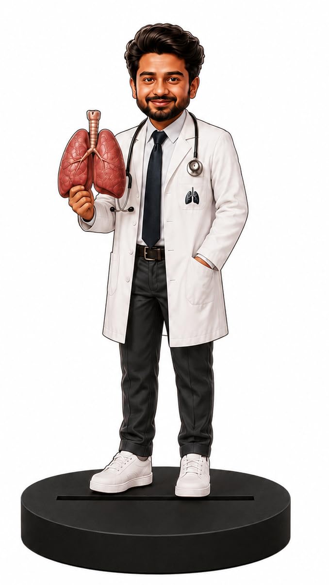 Personalized Pulmonologist Caricature Standee, Custom Lung Doctor Gift for Men, Funny Pulmonology Photo Stand, Birthday Farewell Thank You Gift for Pulmonologist, Desk Office Table Décor-image-13
