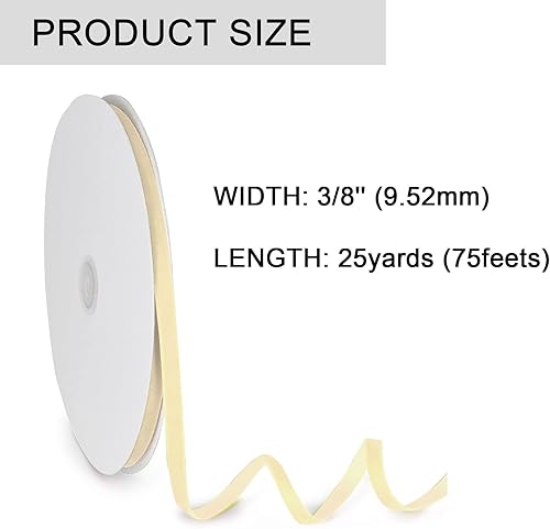 Miniatura 9 de Cinta de terciopelo de 25 yardas para envolver regalos y manualidades  1 rollo de cinta de terciopelo satinado vintage de una sola cara de 38