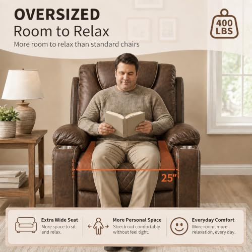 Image of Oversized Power Lift Recliner for Big & Tall, 400 LBS, 25 inch Wide
