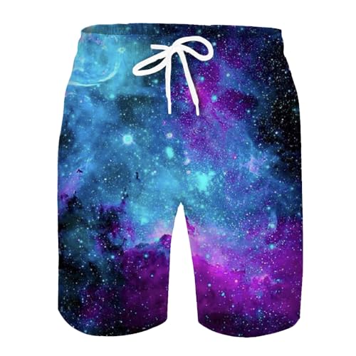 Men's Swim Trunks Quick Dry 3D Printed Beach Board Shorts with Pockets Cool Mesh Lining Bathing Suits