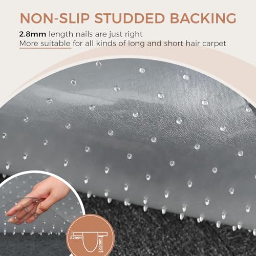 FRUITEAM 2 Pack 75 x 120 cm/30 x 48 inches Desk Chair Mar for Low Pile Carpeted Floors, Eco-Friendly Series Studded Carpet Office Chair Mats by FRUITEAM - Image 2