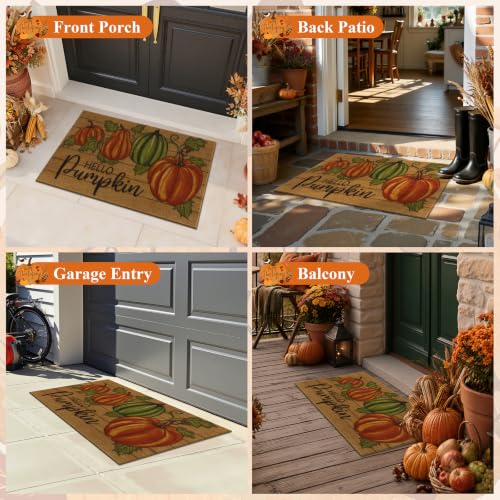 U'Artlines Fall Hello Pumpkin Low Pile Front Door Mat 17"x30" - image 9