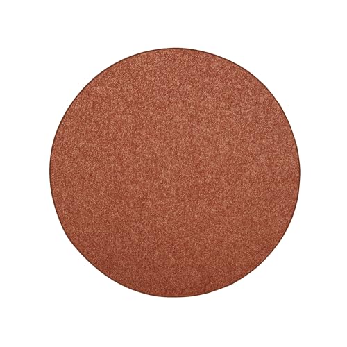 Ambiant Pet Friendly Solid Color Area Rugs Rust - 5' Round, Indoor, Stain & Fade Resistant, Perfect for Living Room, Bedroom, Dining Room, Entryway, Pet & Kids Friendly Rug, Wedding, Made in USA
