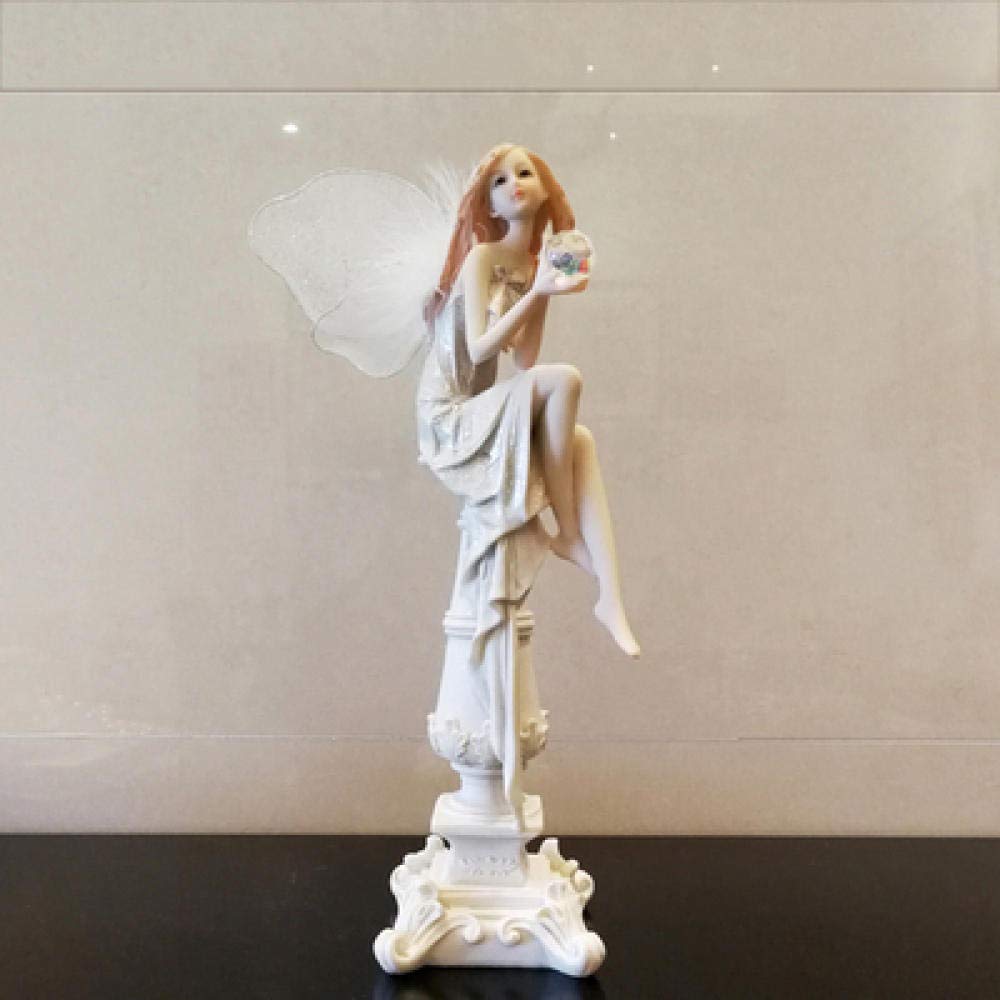 Scultura Artigianaleresina Fiore Fata Bellezza Angelo Decorazione Figurine Ragazza Carina Ornamento