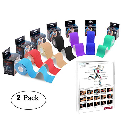 Zoegate Kinesiologie Tape Sporttape Kinesiotape Physio Muskeln Tape Tapeverband Elastische Bandage + Step Guide