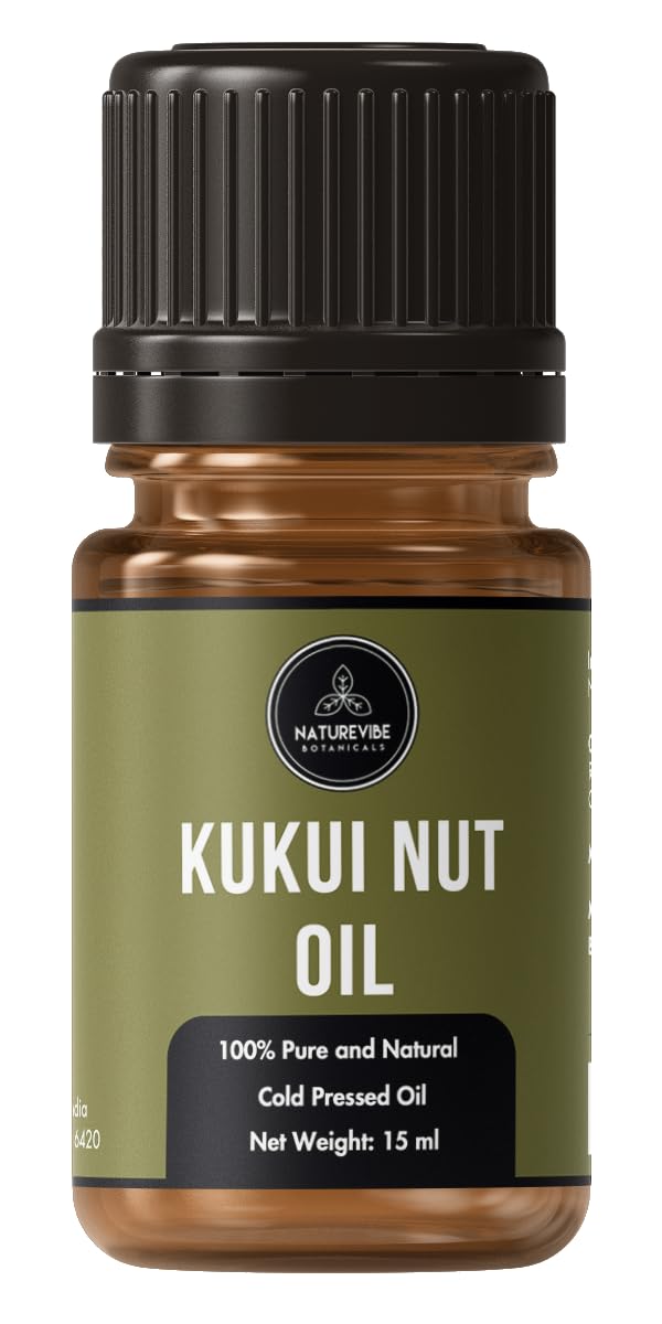 Naturevibe Botanicals Kukui Nut Oil 15ml 100% Pure and Natural Great for Skin Care and Hair Care