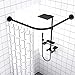 Shower curtain rod Ausziehbare L Förmige Gebogene Duschvorhangstange Einstellbare Spannung Duschvorhangstange Edelstahl Duschvorhangstangen für Bad Bekleidungsgeschäft Keine Bohrungen