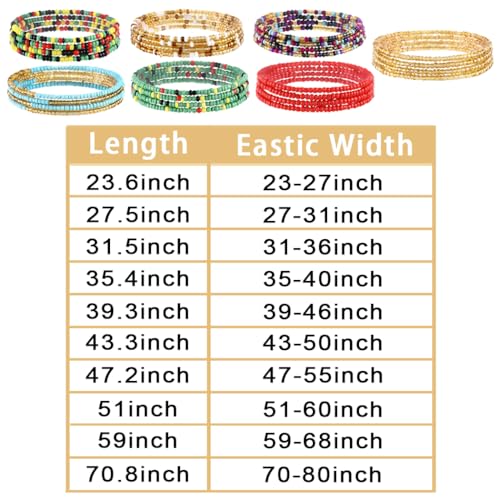 ELABEST African Waist Beads Chain Layered Belly Body Chain Beach 7Pack Waist Jewelry Body Accessories for Women3