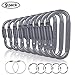 Awroutdoor 9 PCS Mosquetones - Mosqueton Escalada De Aleación de Aluminio D Gancho Llavero del Clip con llaveros para Camping, Pesca, Mochila, Senderismo
