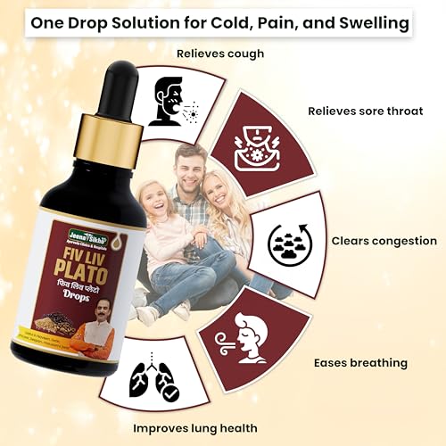 Image of Jeena Sikho FIV LIV PLATO Drops | Ayurvedic Drops for Temperature Imbalance | Flu, Immunity & Body Balance, 30ml