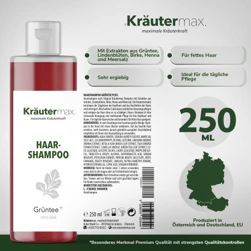 Green Tea Shampoo - Green Tea Extract for Hair Cleansing 1 x 250 ml, brown, 250 ml (Pack of 1) - Image 4