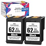 62 XL Schwarz Patronen für HP 62XL Schwarz Druckerpatronen Kompatibel für Envy 5540 5544 5545 5548 5640 5646 7640 OfficeJet 250 200 258 5740 5742 (2 Schwarz)