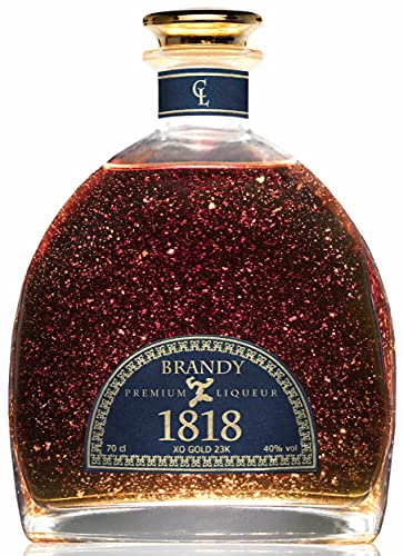 CONDE LUMAR Brandy 1818 XO - Premium Liqueur Feuille d'or 23 Carats - Solera Jerez - Reserva Artisanale - Pour Hommes & Femmes - Avec Certificat d'or - Sans...