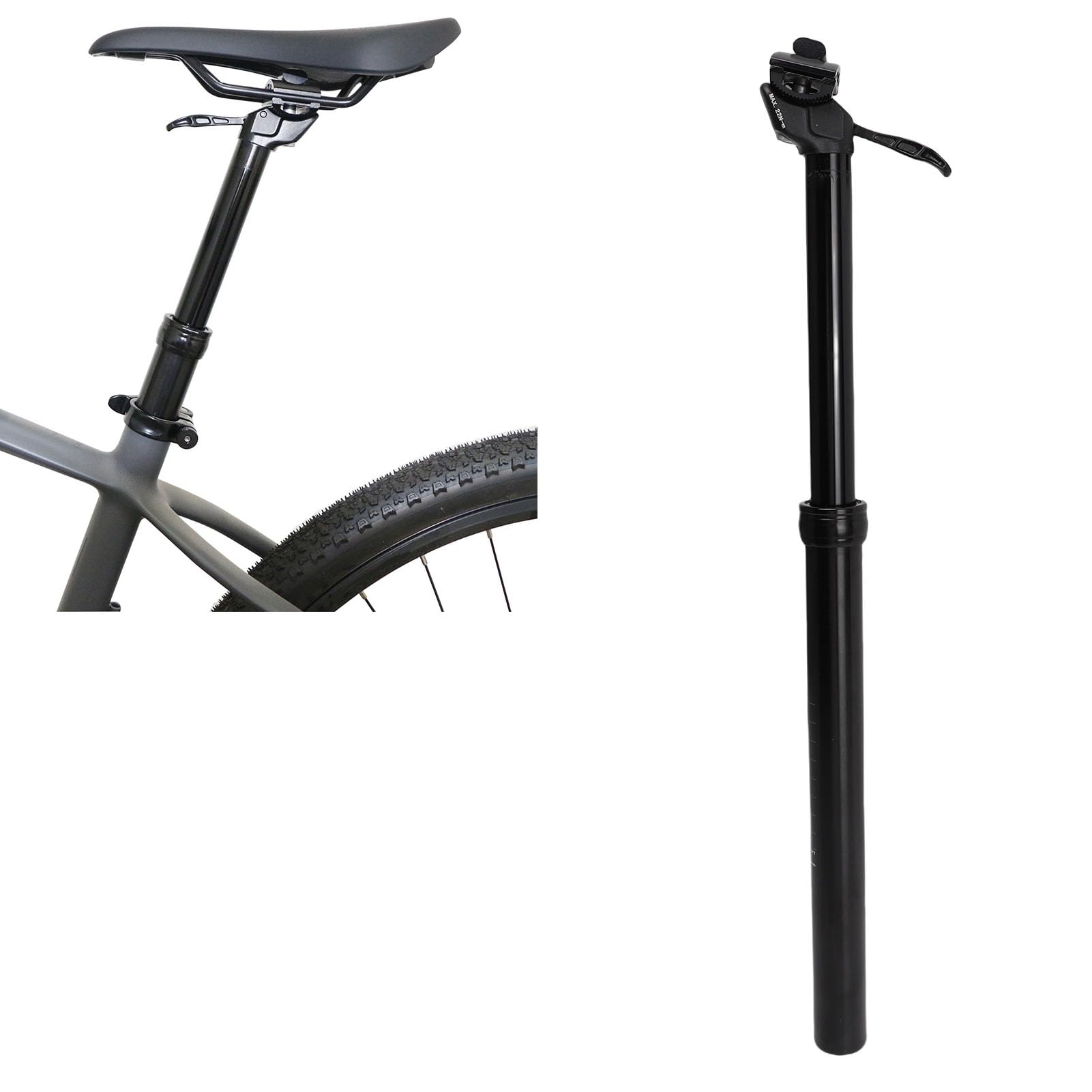 FILFEEL 30,9-Mm-Dropper-Sattelstütze für Fahrräder mit 170 Mm Federweg – Manuell Höhenverstellbare Federstütze für Mountainbikes und Gravel-Bikes – Leichte, Stoßdämpfende Stütze aus Aluminiumlegierung