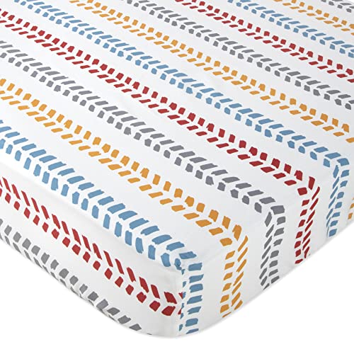 Image of Standard Microfiber Fitted Crib Sheets for Baby Girl, Baby Boy, and Neutral, 2 Pack Sheets Crib Essentials for Baby 28x52 (Trucks & Arrows)