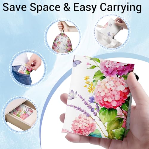 Image of Grip Bags Hydrangea Flower Pink Butterfly Drawstring Pouch for Gym Gymnasts