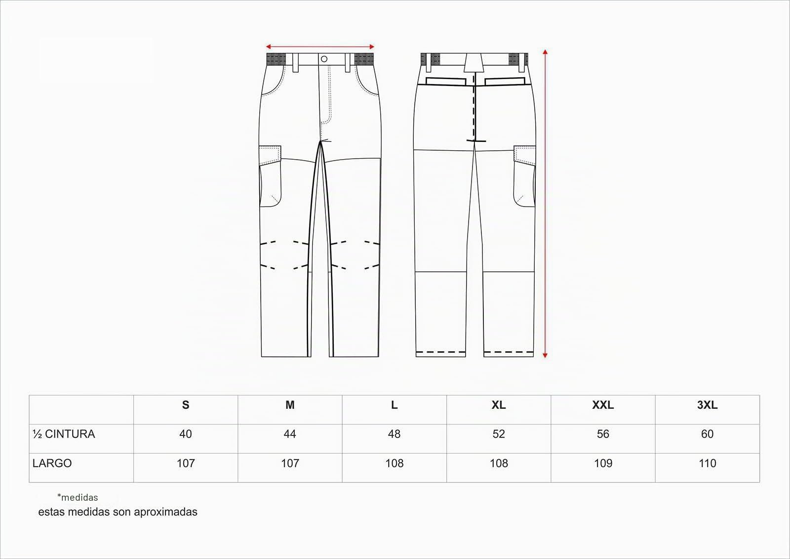 WORKTEAM Pantalón de Caza Impermeable Oxford con Refuerzo Ripstop Antiespinos, Multibolsillos, Forro Interior y Cintura Elástica, Resistente para Monte y Outdoor, Hombre