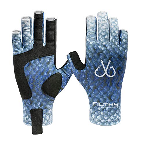 Filthy Anglers Lightweight Fishing Gloves UV Protection UPF 50+ Sun Gloves Fingerless Men