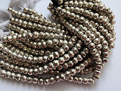 Fil de pyrite argentée de 7,5mm pour créer un collier en pyrite, cadeau fait main