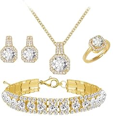 Gold Plated White Cubic Zirconia