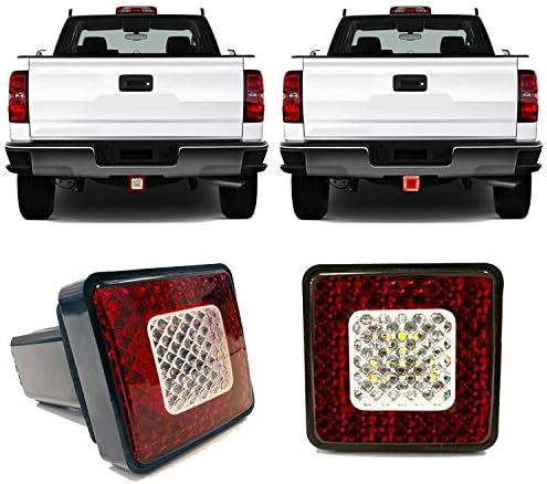 Roane Designs Universal 3" LED Tow Hitch Cover Light - fits 2" inch Receiver Hitch, Driving, Brake, Reverse Trailer Hitch Light