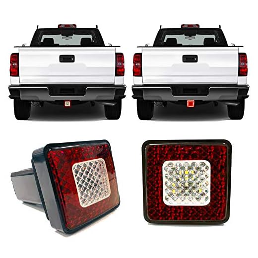 Roane Designs Universal 3" LED Tow Hitch Cover Light - fits 2" inch Receiver Hitch, Driving, Brake, Reverse Trailer Hitch Light