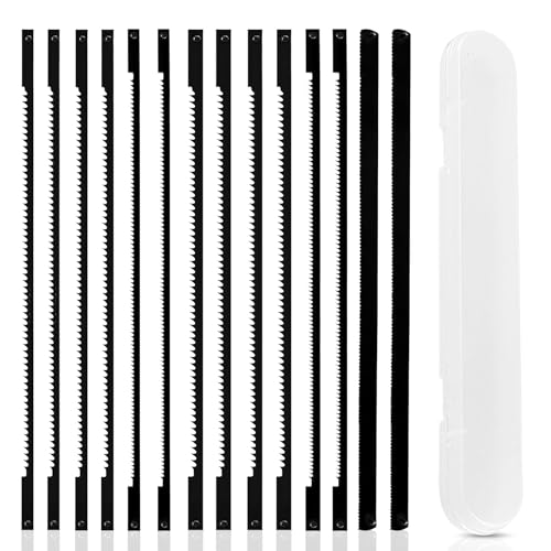 14pcs 170mm Lames de Scie à Chantourner avec la Boîte Transparente, 14/18/24 Metal Lame Scie Sauteuse, Idéal pour Travail du Bois et Découpe de Plastiques et de Mousse