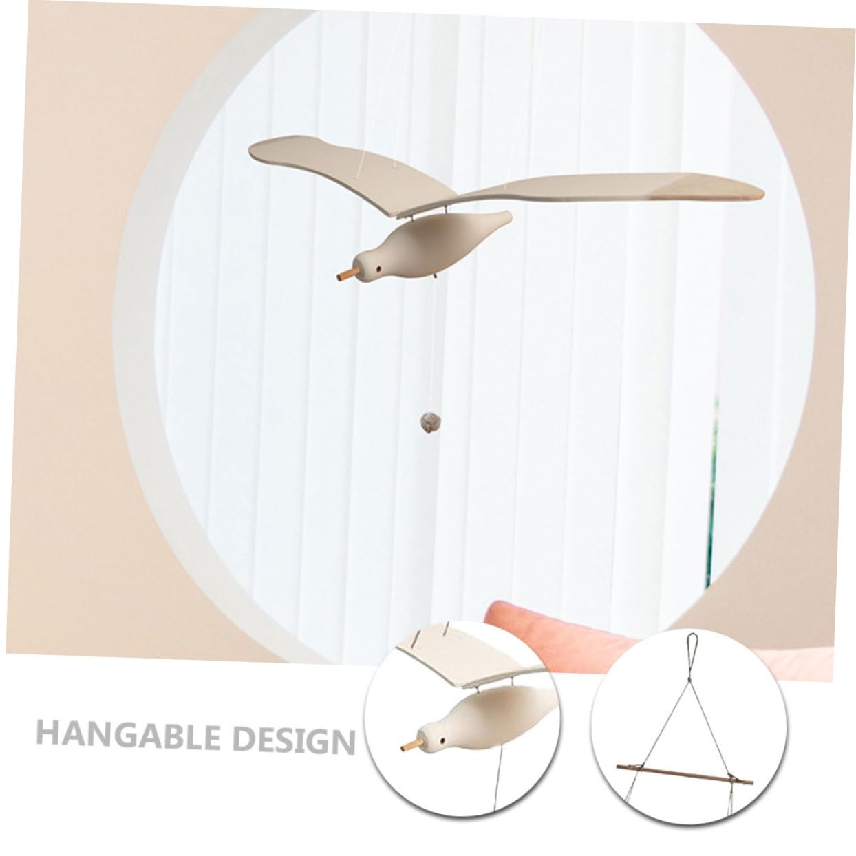 Boho Decor Wall Hanging Adorn Bird Pendant Bed Decor Wood Bird Pendant Adorn