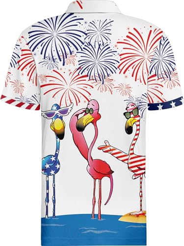 HIVICHI Funny Golf Shirts for Men Crazy Print Pattern Colorful Wild Novelty Performance Moisture Wicking Mens Polo Shirt4