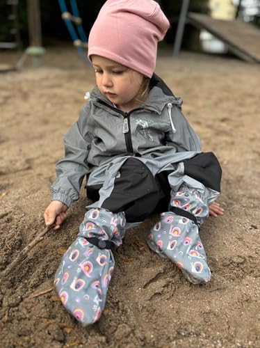 HECKBO Baby Regenfüßlinge Schnecke ohne Vlies Regen Schuhüberzieher Regen Schuhüberzieher - 3-18 Monate - Überziehschuhe Krabbelschuhe