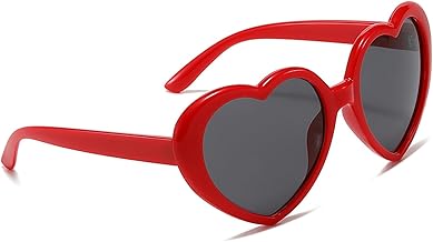 Red Heart Glasses, Red Sunglasses, Heart Shaped Sunglasses Love Glasses Lady Children Outdoor Parties Women