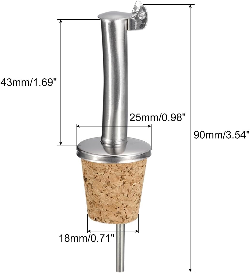 Silicone Wine Stoppers, 30pcs Stainless Steel Bottle Pourers Auto Flip Oil Spout Cork Design For Pours Liquid For Keeping Wine Champagne Fresh