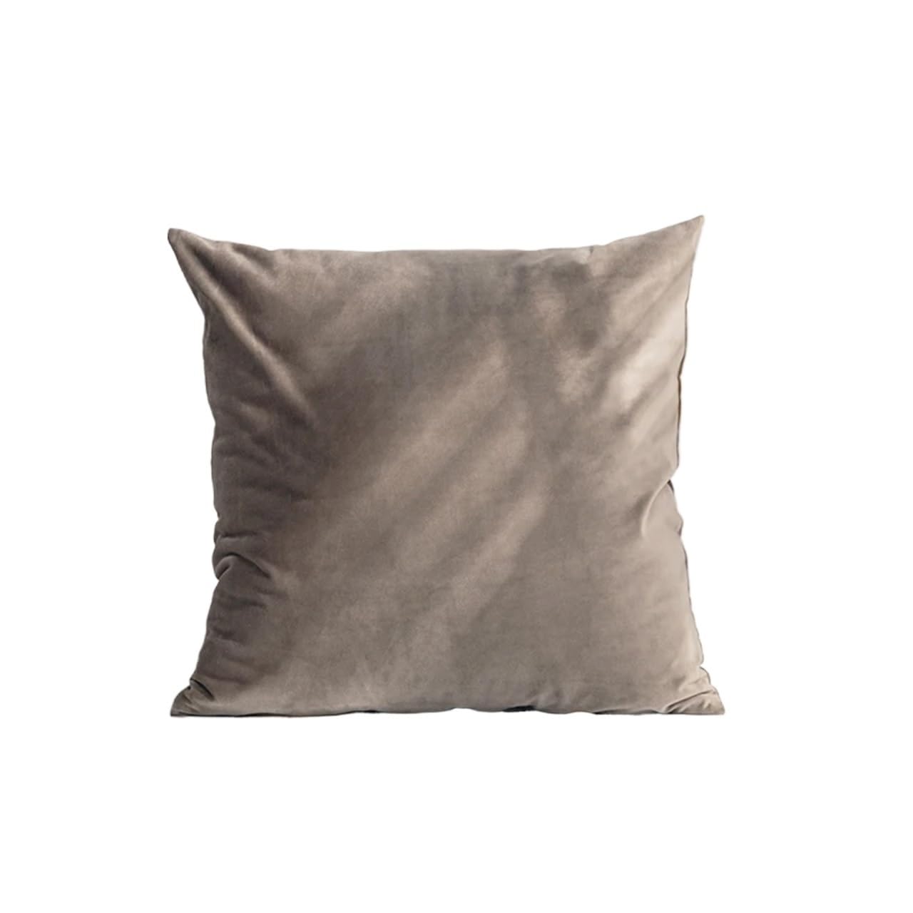 Housse de coussin en velours doux et chenille grise haut de gamme
