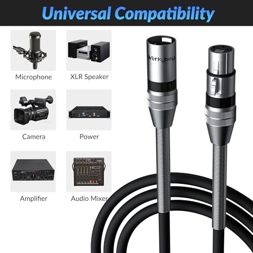 Cable XLR de Micrófono Balanceado con Resorte SR Antipérdida de Señal 7