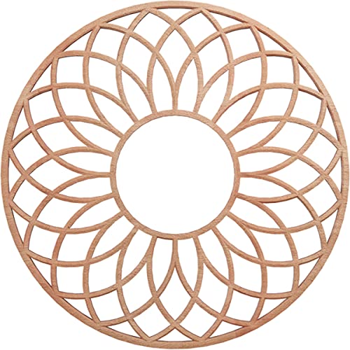 Image of Ekena Millwork 16 inchOD x 5 1 /2 inchID x 3 /8 inchT Cannes Wood Fretwork Pierced Ceiling Medallion, Cherry