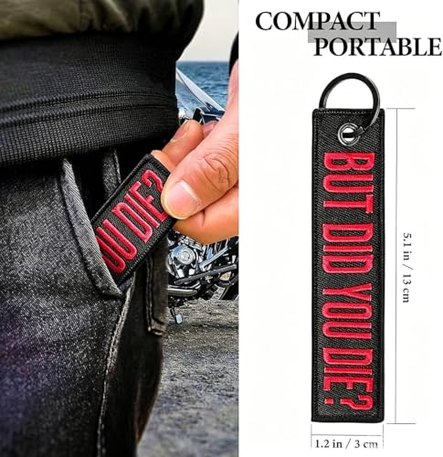 Image of Dreambay 2 Pack Keychain Tag Double Side Embroidery for Motorcycles Scooters Cars and Gifts
