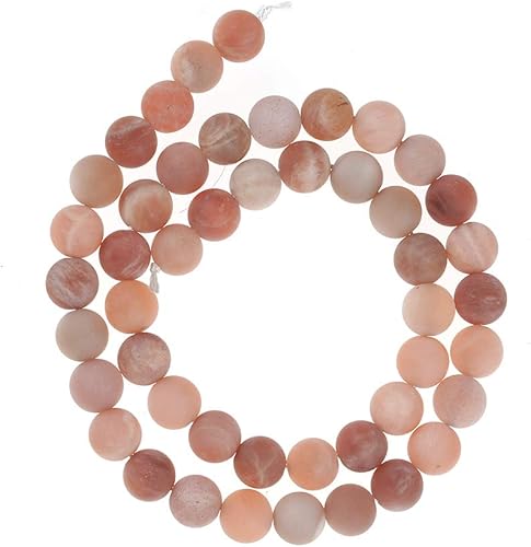 Miniatura 5 de Ruilong - Cuentas redondas mate de piedra lunar natural sin pulir para hacer joyas (0.157 pulgadas)