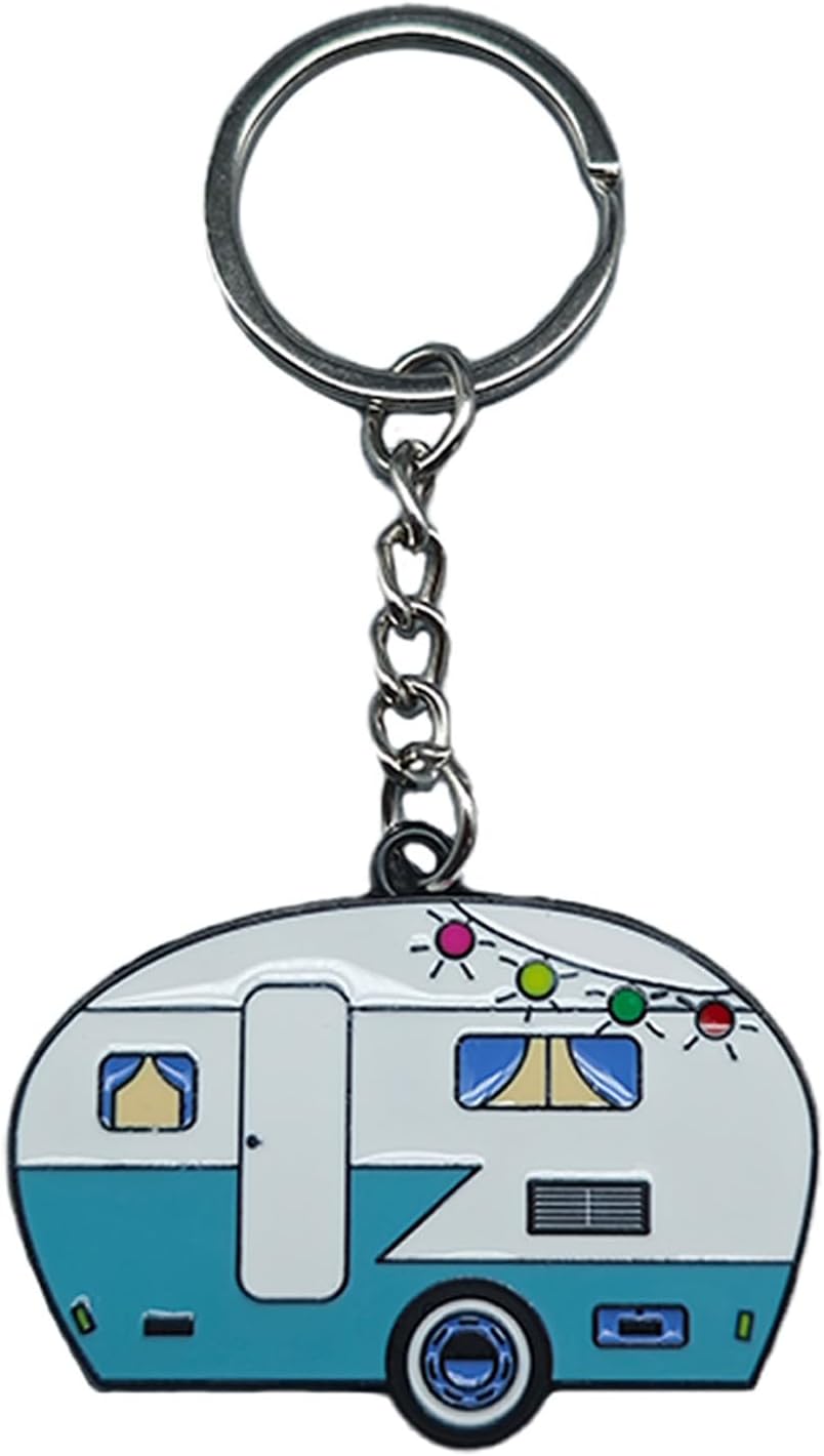 Rustproof Travel Trailer Keychain Set, Double Sided Charm