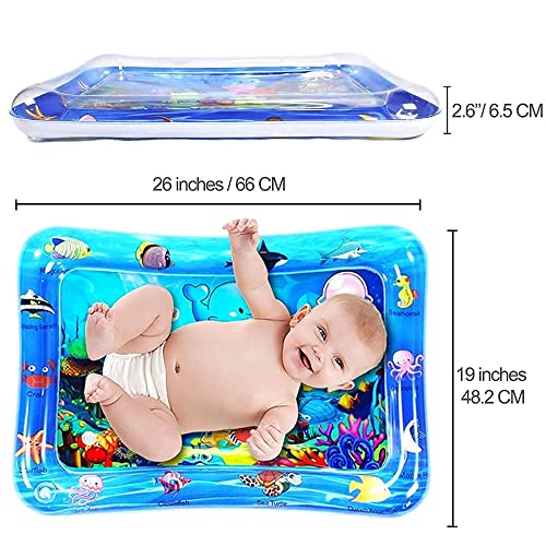 Image of Baby Kids Water Play Mat Toys Inflatable Tummy Time Leakproof Water Play Mat, Fun Activity Play Center Indoor and Outdoor Water Play Mat for Baby Multicolor