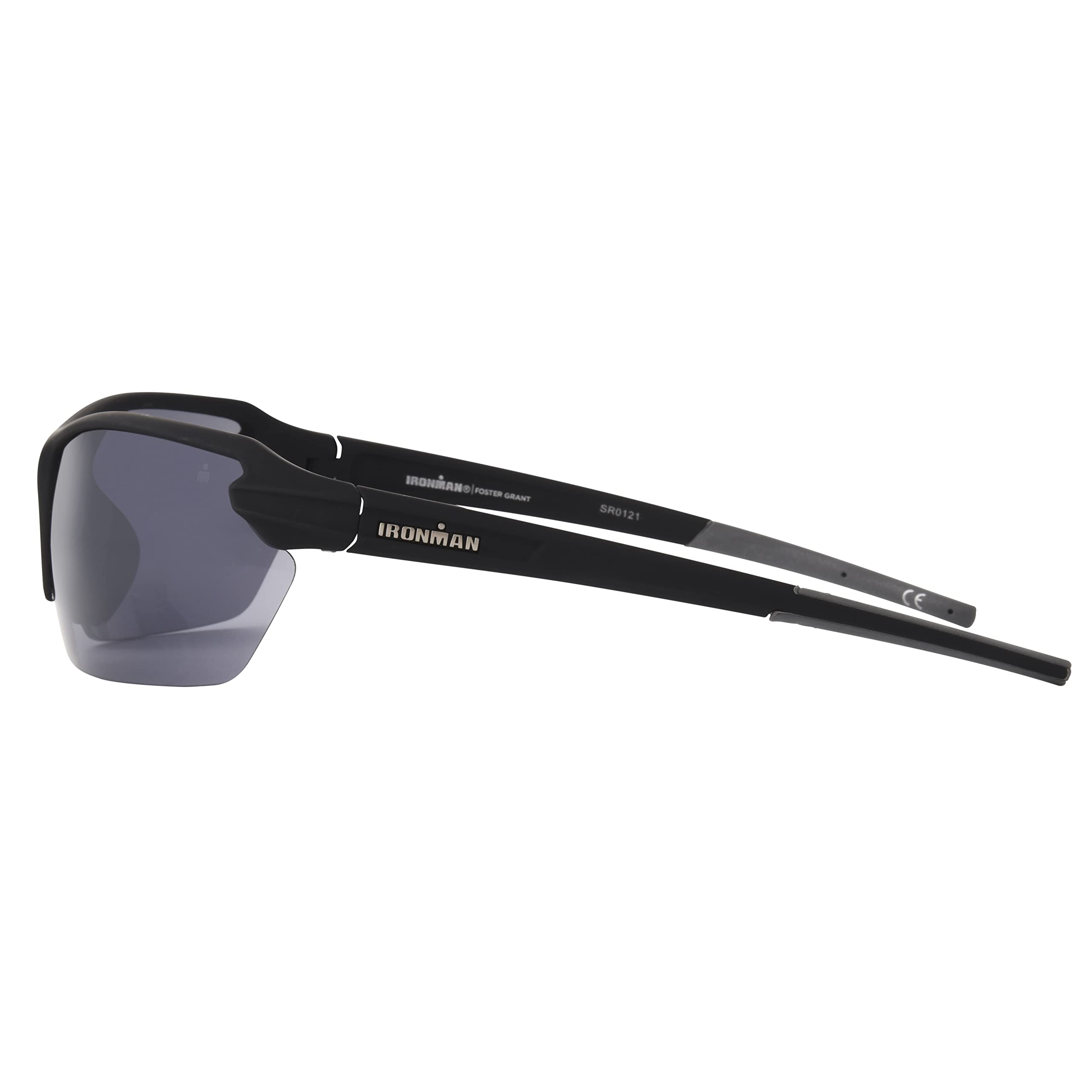 Ironman Rush - Gafas de sol deportivas envolventes para hombre, color negro, 74 mm, Negro