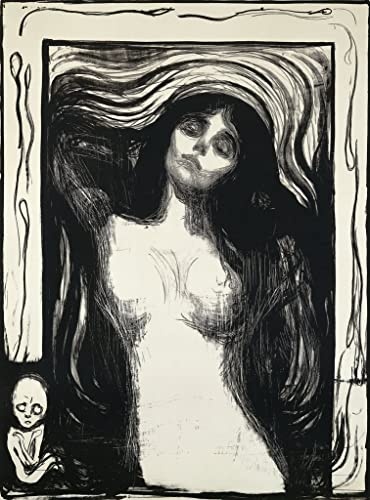 Impression d'affiches Edvard Munch Dame portrait sur toile decoration murale 60x90cm