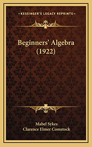 Beginners' Algebra (1922)