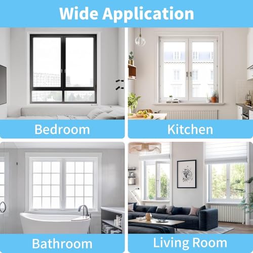 REDTRON DIY Window Screen with Zipper Opening (1 Piece), 130cm*150cm Self-Adhesive Window Screen Mesh, Adjustable Mosquito Window Net Keep Bugs/Flies Out, Black&White