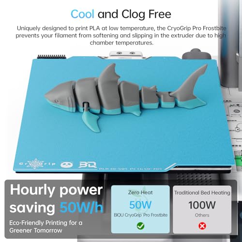 Image of BIQU CryoGrip Pro Frostbite for Bambu-Lab A1 Mini 3D Printer 184x184mm Cold Build Plate Room Temperature Print Double Sided Upgrade Spring Steel Sheet Removable Surface Platform
