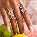 Lyfange Daisy Flower Ring for Women Adjustable Open Chunky Thumb Ring Gold Silver Vintage Statement Knuckle Rings Delicate Unique Finger Jewelry (gold flower)