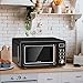 COSTWAY Retro Countertop Microwave Oven, 0.7Cu.ft, 700-Watt, High Energy Efficiency, 5 Micro Power, Delayed Start Function, with Glass Turntable & Viewing Window, LED Display, Child Lock (Gold)