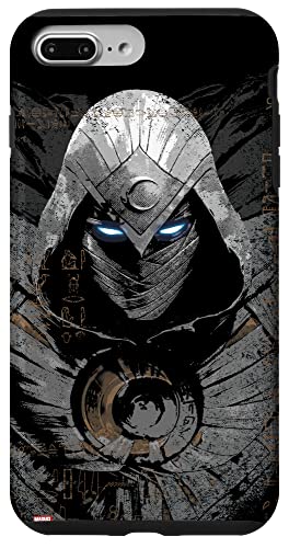 Marvel Moon Knight Glowing Eyes Jeroglíficos egipcios Negro Carcasa para iPhone 7 Plus/8 Plus