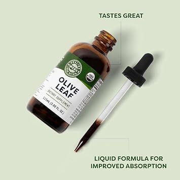 Vimergy Olive Leaf Supports Immune Health* 57 2mL (2 Droppers or 58 Drops) Servings (200mg Extract Per Serving) USDA Certified Organic, Vegan, Paleo-Friendly and Gluten-Free 115 mL
